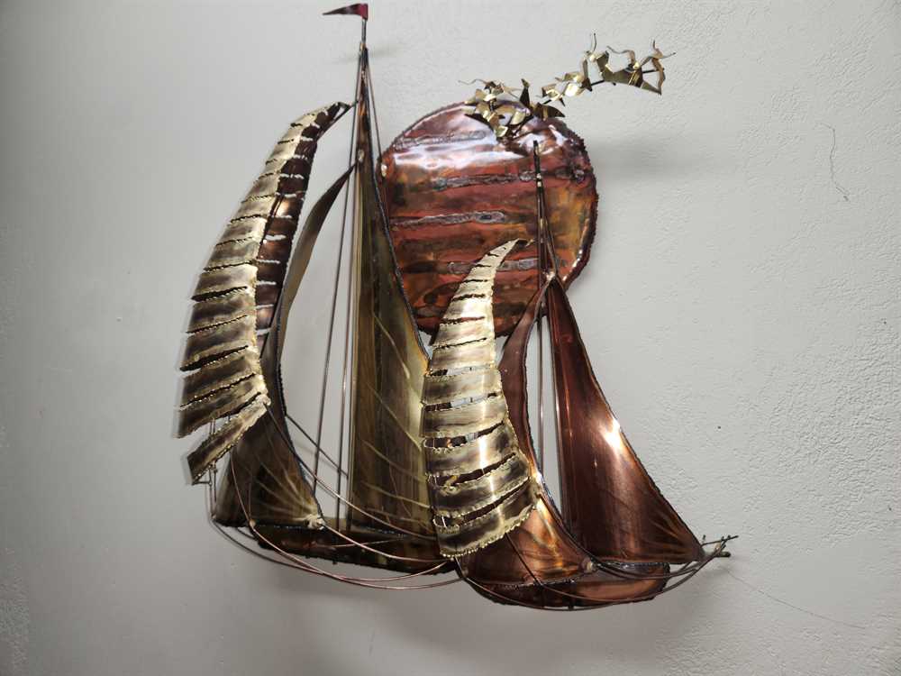Torch Art Sailboats Under Sun Wall Hanging