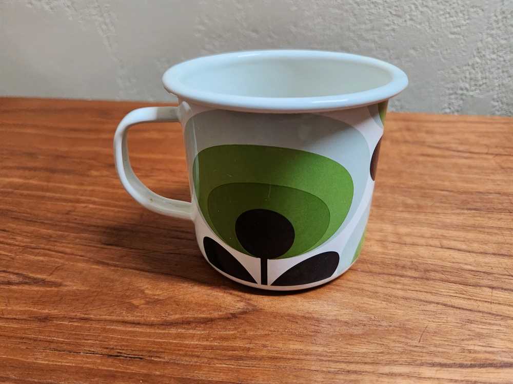 Orla Kiely UK MCM Enameled Coffee Cup