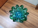 Lorraine Green over Blue with controlled bubbles Basket/Ashtray