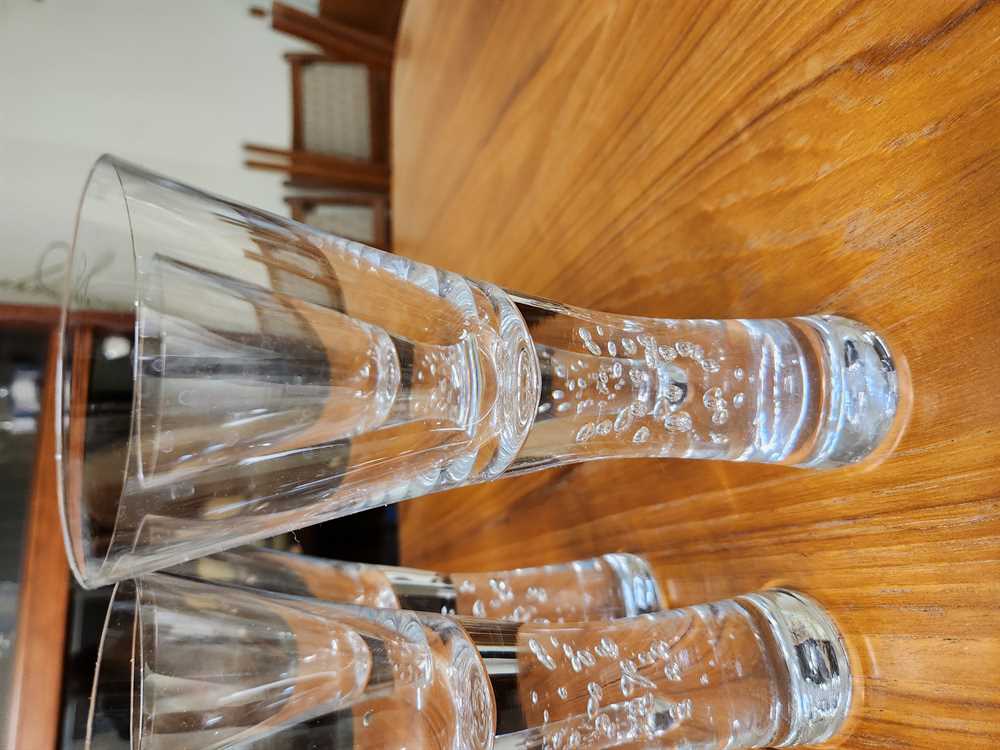 Set of 4 Krosno Poland Verve Large Champagne Flutes