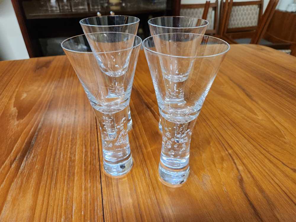 Set of 4 Krosno Poland Verve Large Champagne Flutes