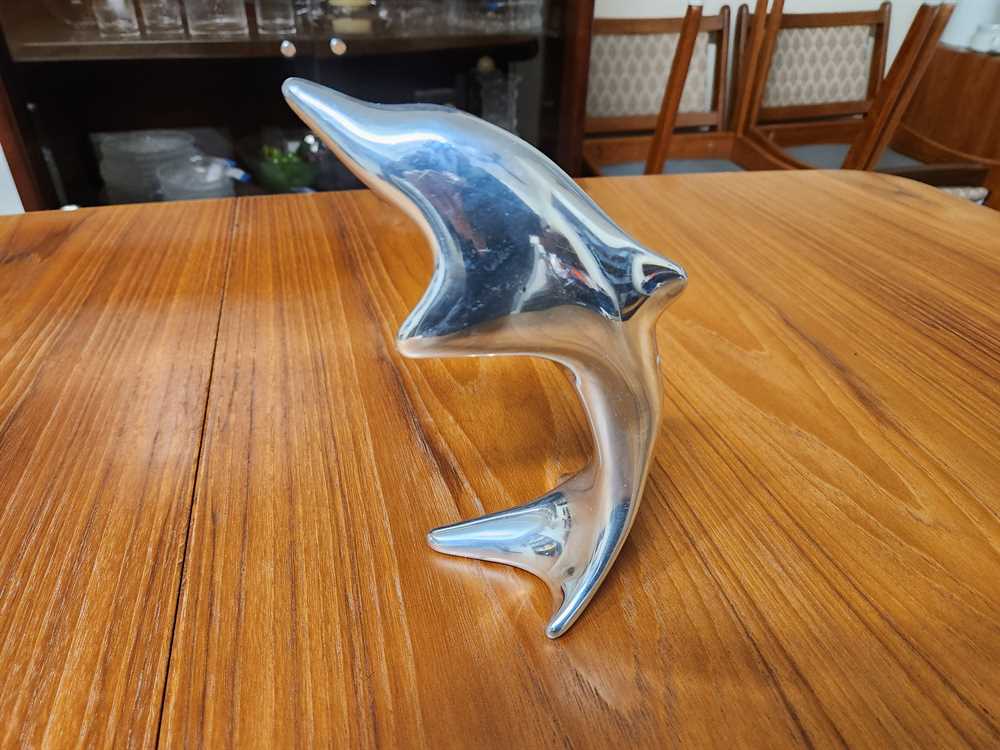 Hoselton Large Aluminum Dolphin Sculpture - Signed - Made in Canada