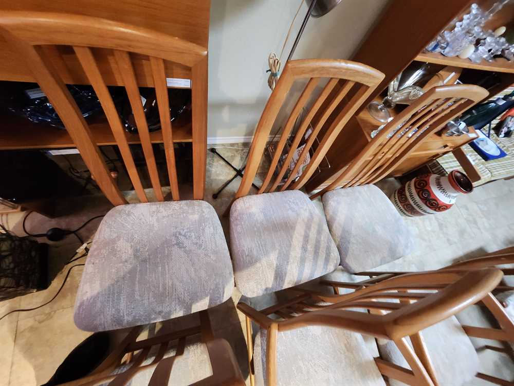 Set of Six Nordic Furniture Teak Highback Wide-Seat Dining Chairs w/ 2 arm chairs