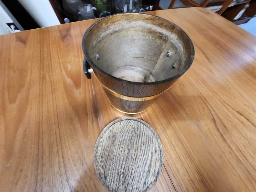 KMC Japan Mahogany Ice Bucket with Leather Handles