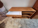 Teak Record Player Stand w/ drawer and sliding shelf