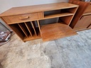 Teak Record Player Stand w/ drawer and sliding shelf