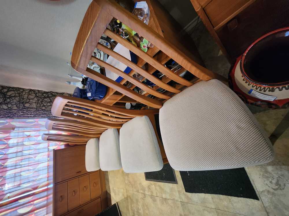 Set of 4 Benny Linden Teak High Back Dining Chairs