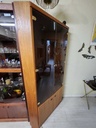 Teak Corner Cabinet w/ lighting and glass shelves