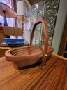 Vintage Deep Spring Teak Collapsible Basket