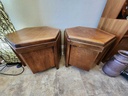 Pair of Lane Walnut Side Tables W/ Compartments!