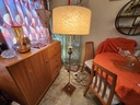 Walnut & Brass Floor Lamp