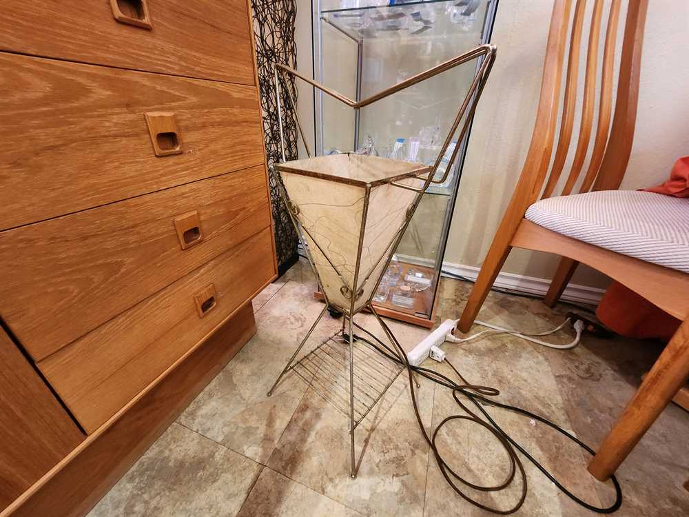 1960's Wrought Iron and Fiberglass Table or Floor Lamp