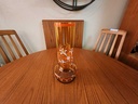 Vintage Hand Painted Amber Glass Vase