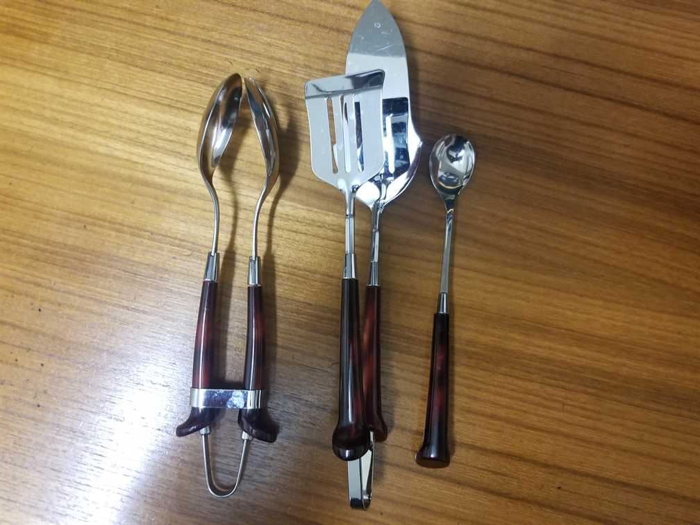 Set of three Glohill Lucite Serving Utensils