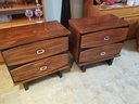 Pair of Walnut Finished Nightstands
