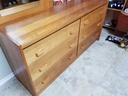 RS Associates Teak 6 Drawer Lowboy Dresser w/ Mirror