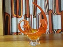 Orange Chalet Glass Basket - Signed