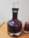 Summerso Sweden 1970's Purple Gin/Vodka Decanter & 2 Glasses
