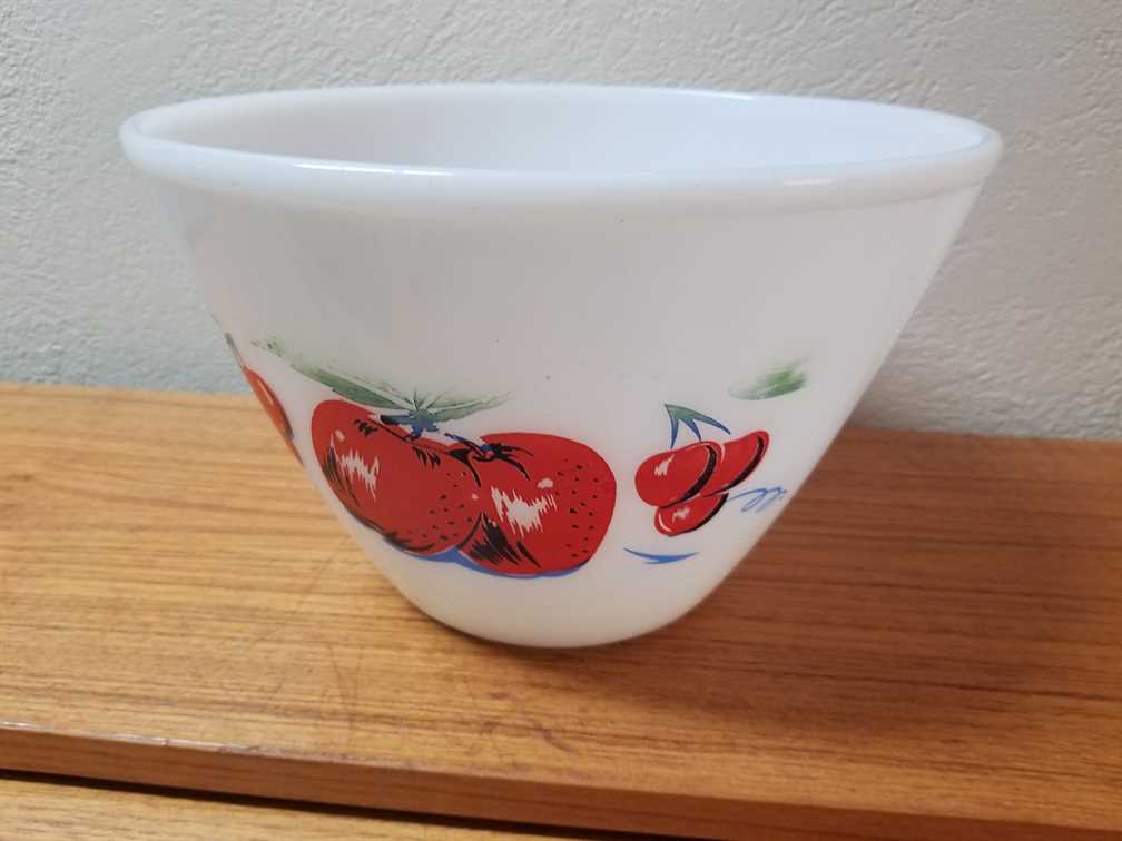 Fireking Apples and Cherries Large Mixing Bowl