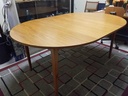 Nordsjo Nordstrom & Sjogren AB, Malmo Sweden Round - Oval Teak Dining Table w/ 1 leaf