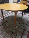 Nordsjo Nordstrom & Sjogren AB, Malmo Sweden Round - Oval Teak Dining Table w/ 1 leaf