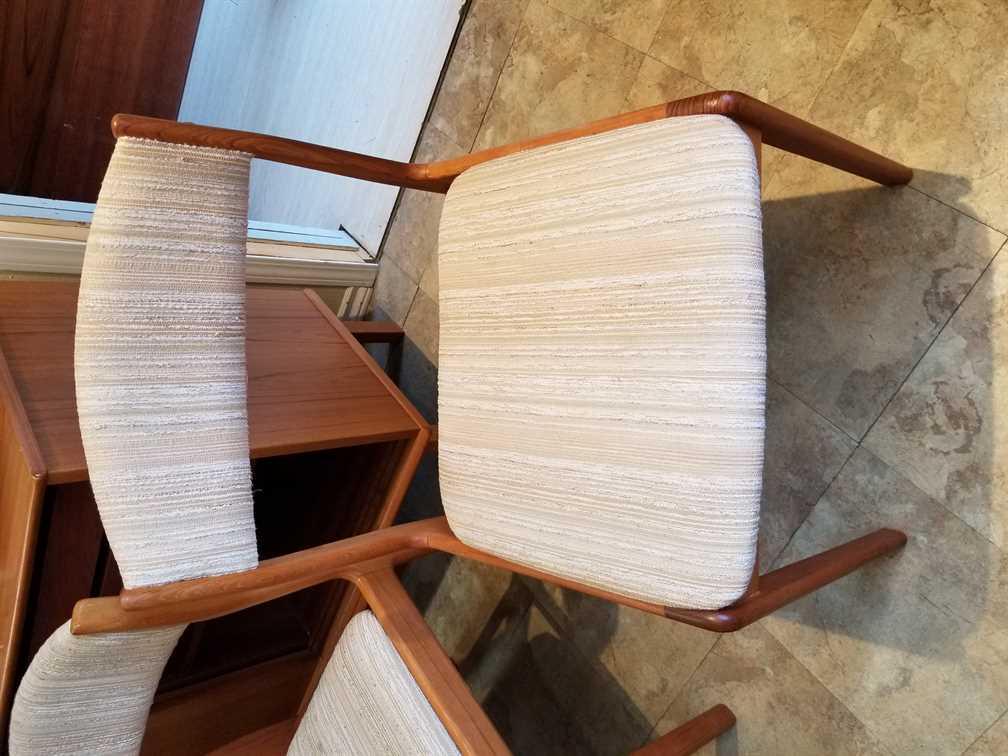 Set of Six Low Back Teak Dining Chairs