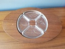 Saito Japan Teak & Glass Condiment Serving Tray