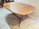 Dyrlund Teak Oval Dining Table w/2 Leaves