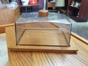 Danish Teak Covered Cheese / Butter Plate