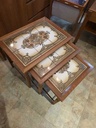 Set of three Danish Mobelfabrikken Tiled Nesting Tables