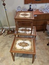 Set of three Danish Mobelfabrikken Tiled Nesting Tables