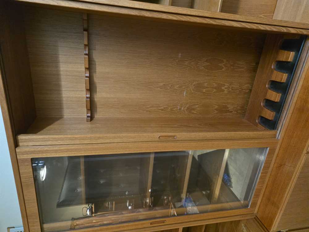 Poul Hundevad 3 Piece (5 Section) Teak Wall unit w/ Guncase