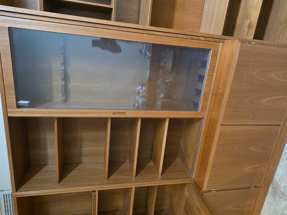 Poul Hundevad 3 Piece (5 Section) Teak Wall unit w/ Guncase