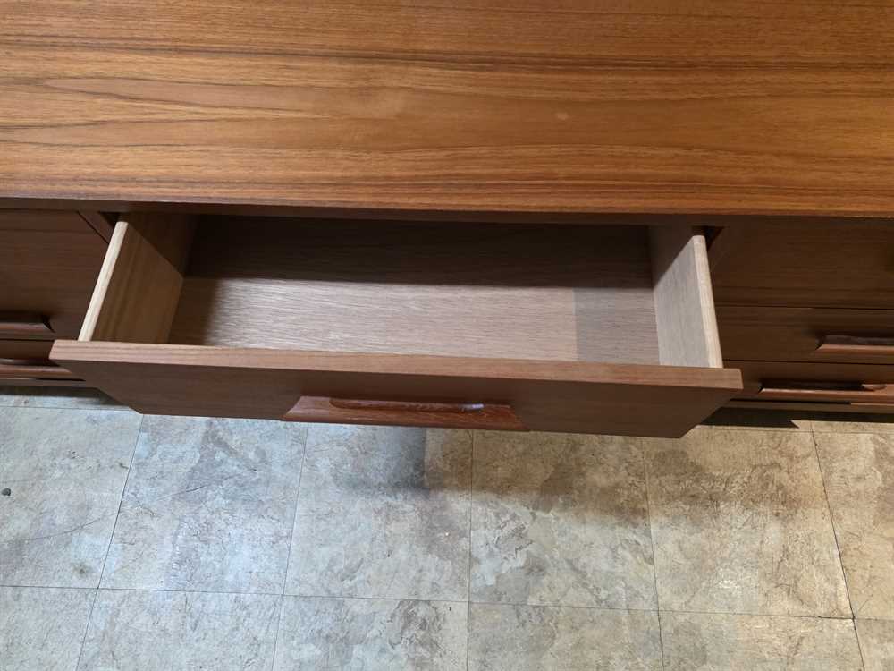 Design Furn. MFG Canada Teak 9 Drawer Lowboy Dresser