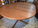 H. Sigh and Søns Møbelfabrik Round/Oval Teak Dining Table w/ 2 leaves