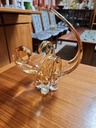 Amber Chalet Glass Basket / Centerpiece