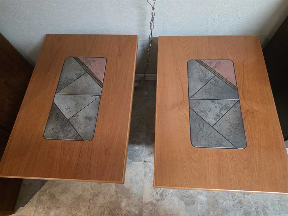 Gangso Mobler Denmark Teak and Tile Coffee Table and 2 Side Tables Set