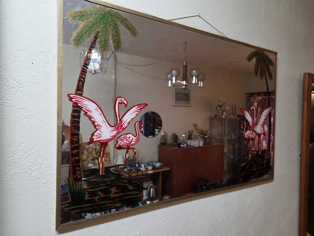Flamingos & Palm Trees Wall Mirror
