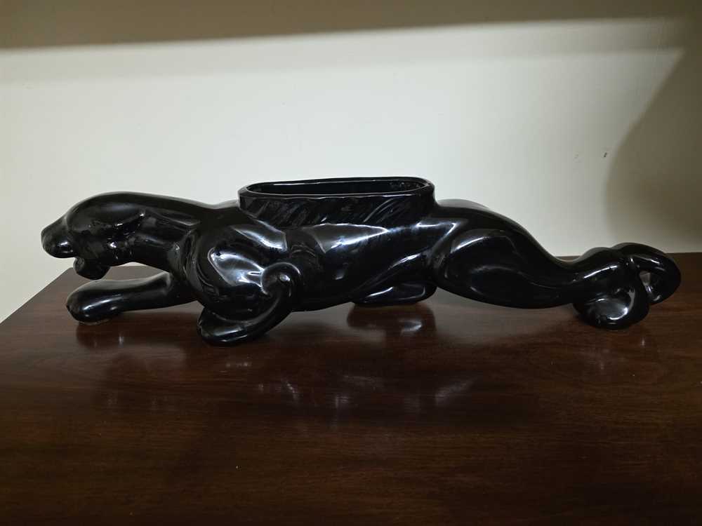 Ceramic Black Panther Planter