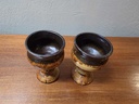 Pair Laurentian Pottery Goblets