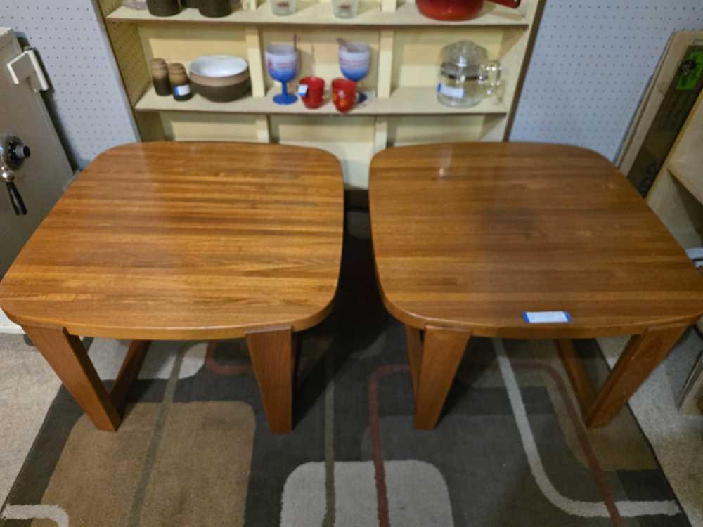 Pair of Trioh  Denmark Solid Teak End Tables