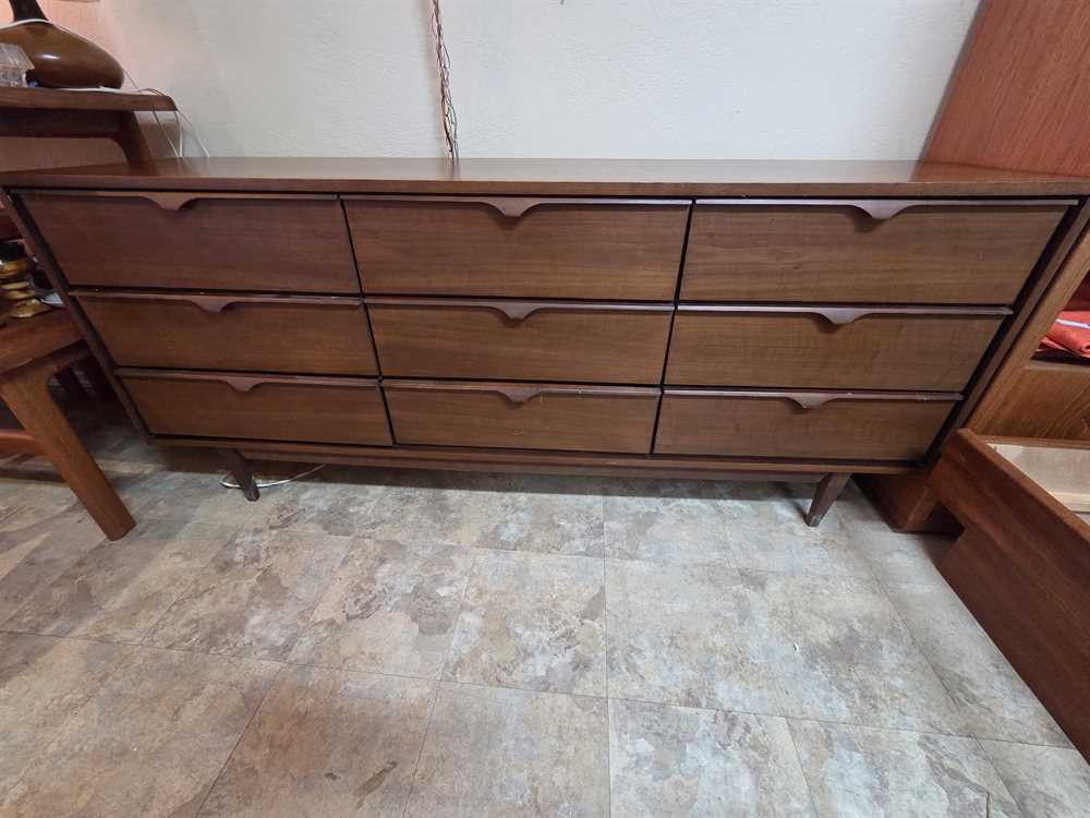 Walnut Lowboy 9 Drawer Dresser by Victoriaville