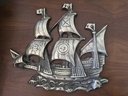 Brass Made In Japan Sailing Ship Wall Hanging