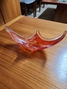 Red/Orange Art Glass Basket