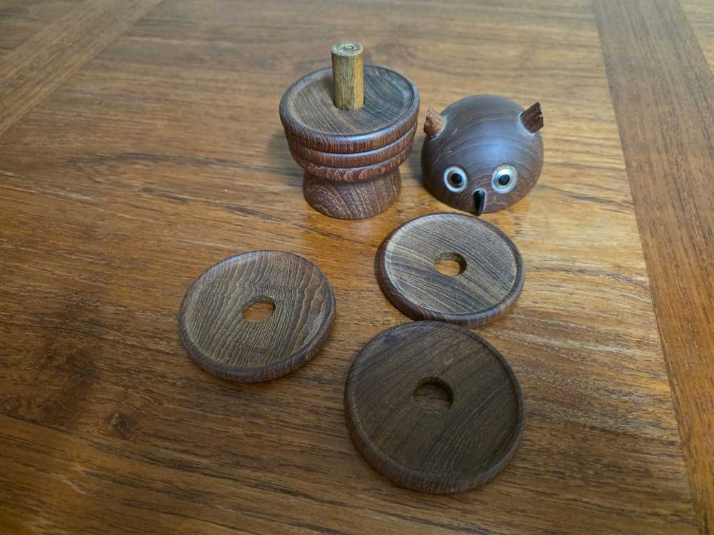 Teak Owl Coaster Set