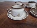 Set of four Denby Memories Teapcups and Saucers