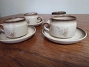 Set of four Denby Memories Teapcups and Saucers