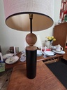 1960's Electrohome Teak and Black Lacquered Table Lamp