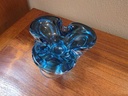 Chalet Glass Blue Three Petal Ashtray