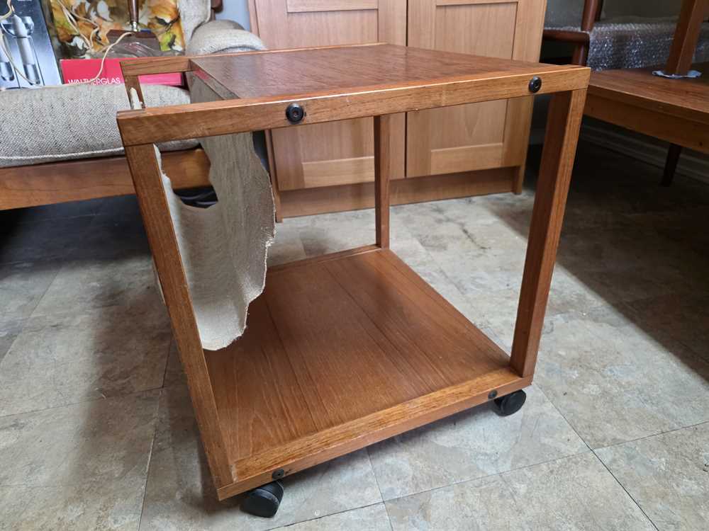 Teak Magazine Table on Casters